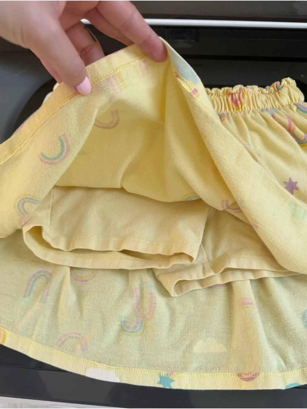 Cat & Jack Yellow Rainbow-Print Girls Skirt